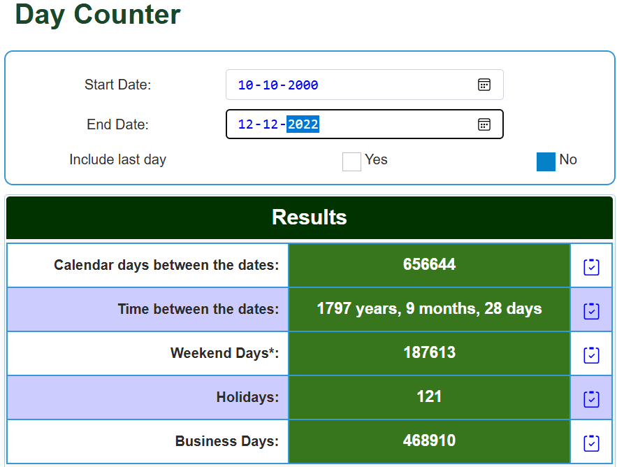 Day Counter - UScalculator.com