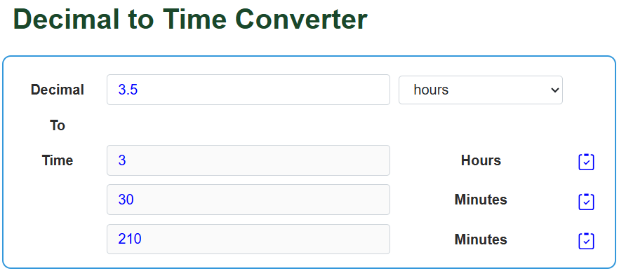 Decimal to Time Converter - UScalculator.com