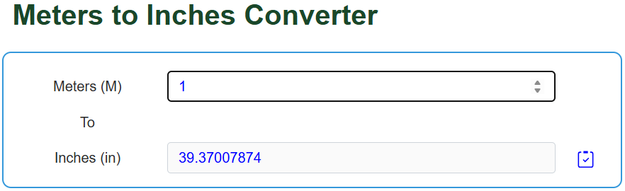 Meters to Inches Converter - UScalculator.com