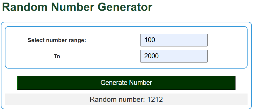 Random Us Number Sample Random Number Generator - UScalculator.com