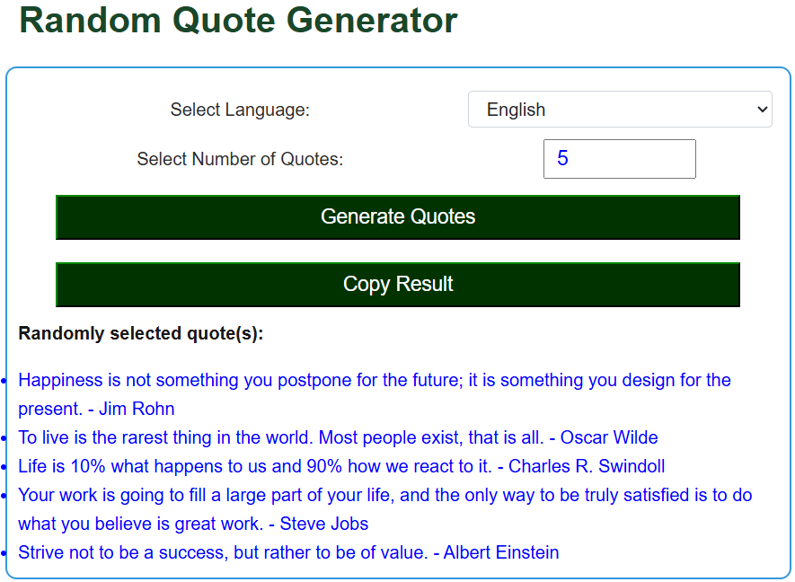 Random Quote Generator - UScalculator.com